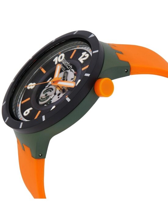NWT Swatch Power Of Nature Fall-Iage Quartz Black Dial Men\'s Watch